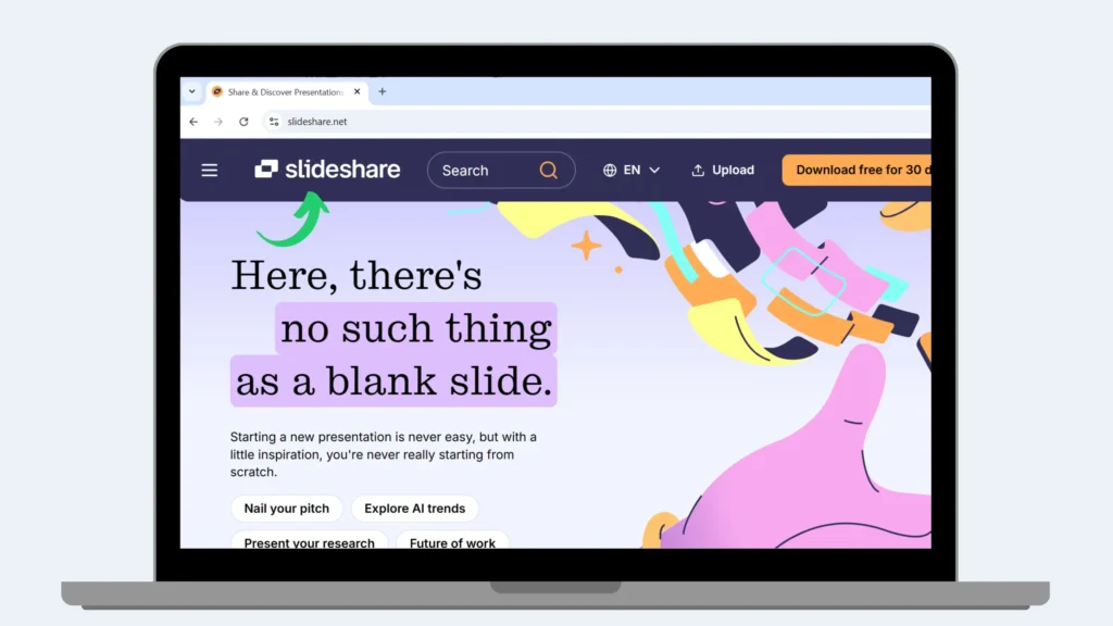 go to slideshare in web browser