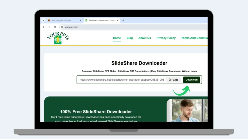 tap on the download button